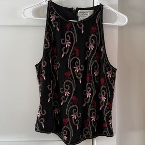 Stunning vintage Adrianna Papell silk beaded top